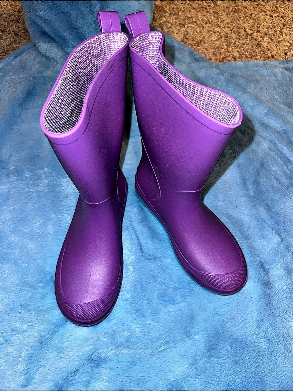 Cat & Jack Kids Pull-On Rain Boots Purple & Blue Kids 1